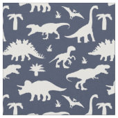 Blue Dinosaurs Jurassic Dinos Pattern Stoff (Nahaufnahme)