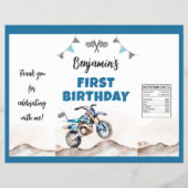 Blue Dirt Bike Boy Birthday Chip Bag Wrapper Flyer (Vorne)