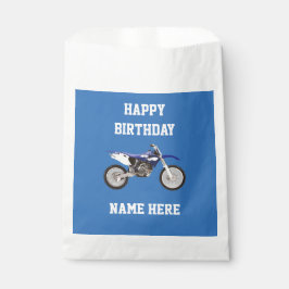Blue Dirt Bike Geburtstagsparty Gift Fahnen Geschenktütchen
