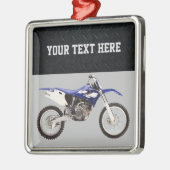 Blue Dirt Bike Sports Boy Christmas Boy Ornament Aus Metall (Links)
