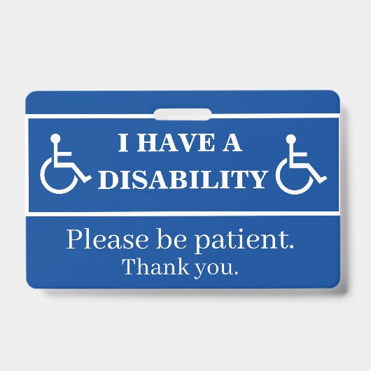 Blue Disability Abzeichen Ausweis (Vorderseite)