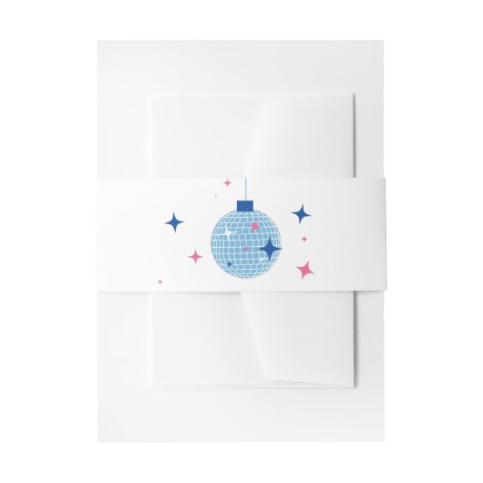 Blue Disco Ball Santorini Griechisch/Spanisch Them Einladungsbanderole (Vorderseite Beispiel)