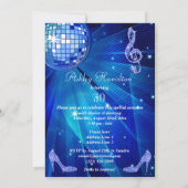 Blue Disco Ball und Heelse 30. Geburtstag Einladung (Rückseite)