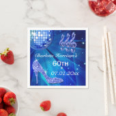 Blue Disco Ball und Sparkle Heelse 60. Serviette (Beispiel)