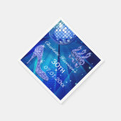 Blue Disco Ball und Sparkle Heelses 30. Serviette (Ecke)