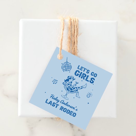Blue Disco Cowgirl Rodeo Geschenkanhänger