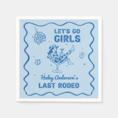 Blue Disco Cowgirl Rodeo Serviette (Vorderseite)