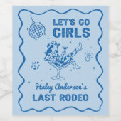 Blue Disco Cowgirl Rodeo Weinetikett (Einzelnes Label)