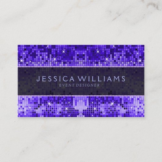 Blue Disco Glitzer Muster drucken Visitenkarte (Vorderseite)