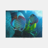 Blue Discus Fish Aquarium Panzer Art Fleecedecke (Vorderseite (Horizontal))
