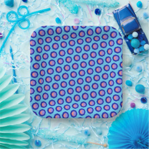 Blue Disk Ribbon von Kenneth Yoncich Pappteller
