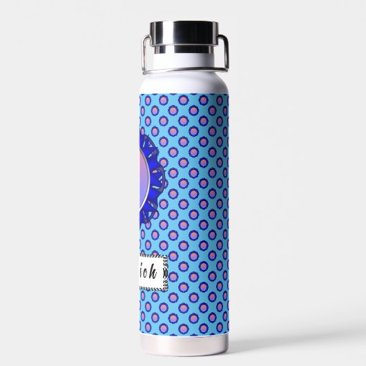 Blue Disk Ribbon von Kenneth Yoncich Trinkflasche (Rückseite)