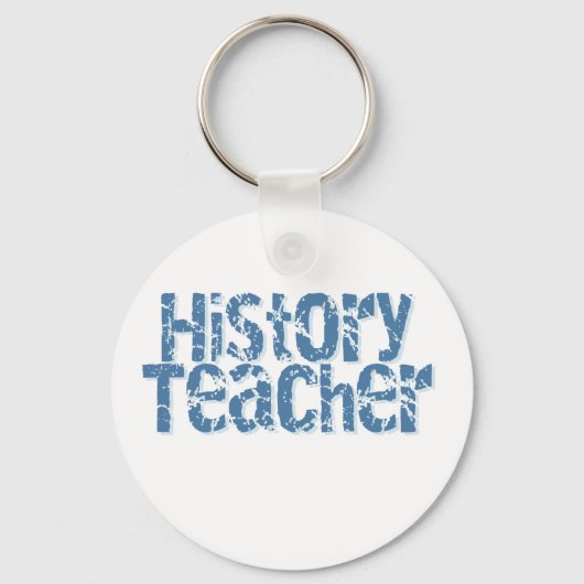 Blue Distressed History Teacher Schlüsselanhänger (Vorderseite)