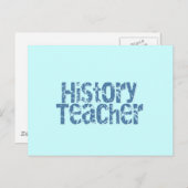 Blue Distressed History Teacher Tshirts und Gesche Postkarte (Vorne/Hinten)
