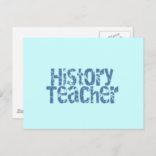 Blue Distressed History Teacher Tshirts und Gesche Postkarte (Vorne/Hinten)