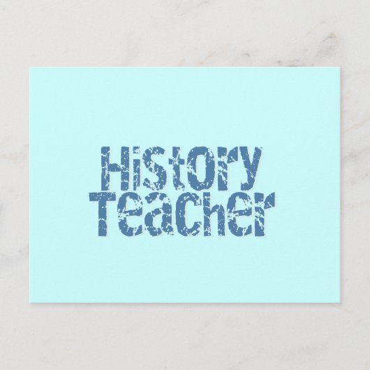Blue Distressed History Teacher Tshirts und Gesche Postkarte (Vorderseite)