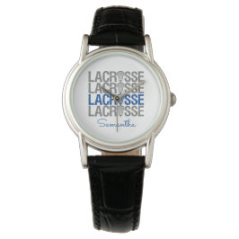 Blue Distressed Lacrosse Word Armbanduhr
