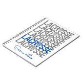 Blue Distressed Lacrosse Word Notizblock (Linke Seite)