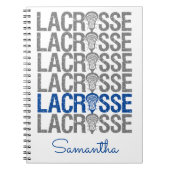 Blue Distressed Lacrosse Word Notizblock (Vorderseite)