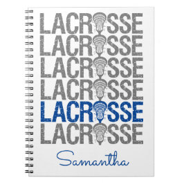 Blue Distressed Lacrosse Word Notizblock