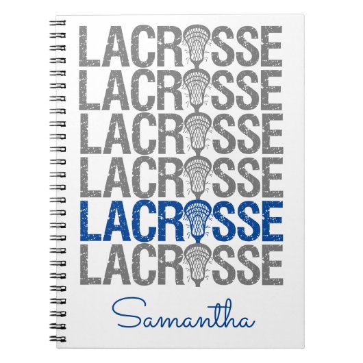 Blue Distressed Lacrosse Word Notizblock (Vorderseite)