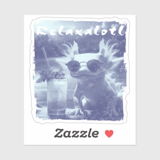 Blue Distressed Relaxalotl Axolotl Aufkleber (Blatt)