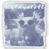 Blue Distressed Relaxalotl Axolotl Aufkleber (Vorderseite)