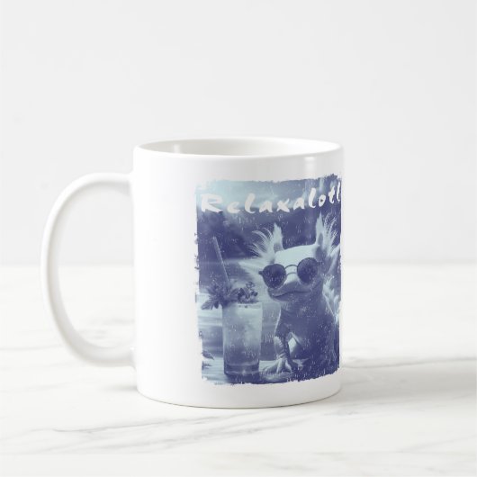 Blue Distressed Relaxalotl Axolotl Kaffeetasse (Links)
