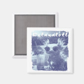 Blue Distressed Relaxalotl Axolotl Magnet (Vorderseite/Rückseite)