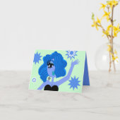 Blue Diva Greetings Card Karte (Gelbe Blume)