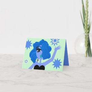 Blue Diva Greetings Card Karte