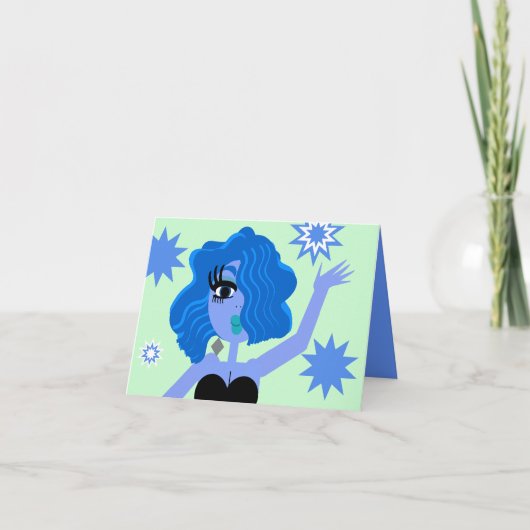 Blue Diva Greetings Card Karte (Vorderseite)