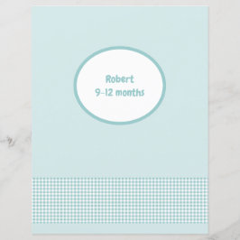 Blue Divider Page Gingham Baby Foto Album Beilage