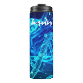 Blue DNA Strands Science Thermosbecher