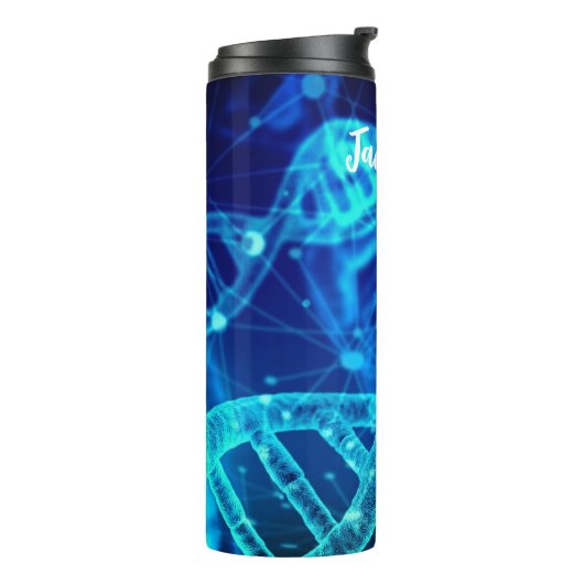 Blue DNA Strands Science Thermosbecher (Nach links gedreht)