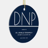 Blue DNP Grad Abschluss Keramik Ornament (Rechts)