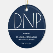 Blue DNP Grad Abschluss Keramik Ornament (Links)