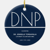 Blue DNP Grad Abschluss Keramik Ornament (Hinten)