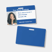 Blue Do it's You yourself Custom Homeschooor Foto Ausweis (Vorder- & Rückseite)