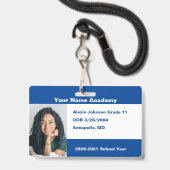 Blue Do it's You yourself Custom Homeschooor Foto Ausweis (Vorderseite mit Lanyard)