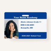 Blue Do it's You yourself Custom Homeschooor Foto Ausweis (Vorderseite)