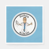Blue Doctor Arzt Medizinischer Abschluss Cartoon Serviette (Vorderseite)