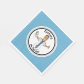 Blue Doctor Arzt Medizinischer Abschluss Cartoon Serviette (Ecke)