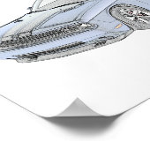 Blue Dodge Challenger Mopar Muscle Car Poster (Ecke)