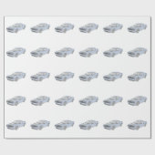 Blue Dodge Challenger Stift Zeichnend Geschenkpapier (Flach)