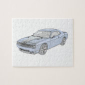 Blue Dodge Challenger Stift Zeichnend Puzzle (Horizontal)