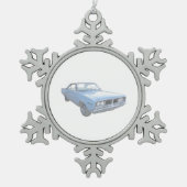 Blue Dodge Coronet Weihnachtsgeschenk Schneeflocken Zinn-Ornament (Vorderseite)