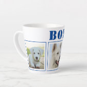 Blue Dog 3 FotoCollage mit Name Milchtasse (Linke Ecke)