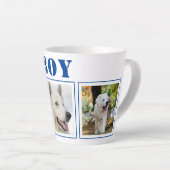 Blue Dog 3 FotoCollage mit Name Milchtasse (Rechte Ecke)