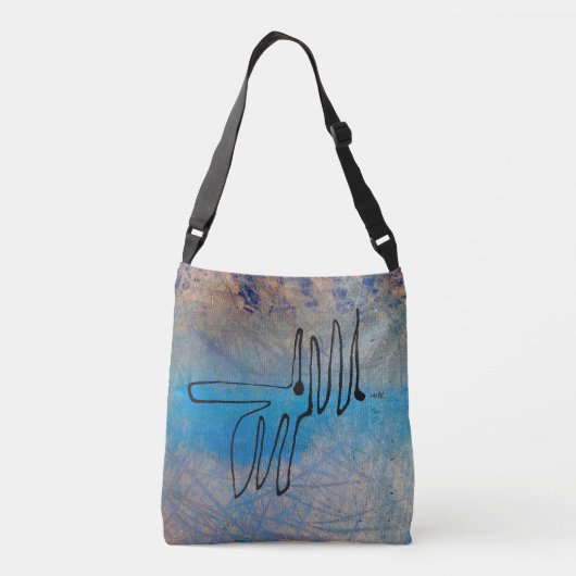 Blue Dog, Abstract Art Tragetaschen Mit Langen Trägern (Rückseite)